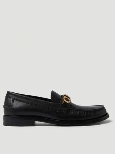 Women's Logo Symbol Leather Loafer Black - GUCCI - BALAAN 2