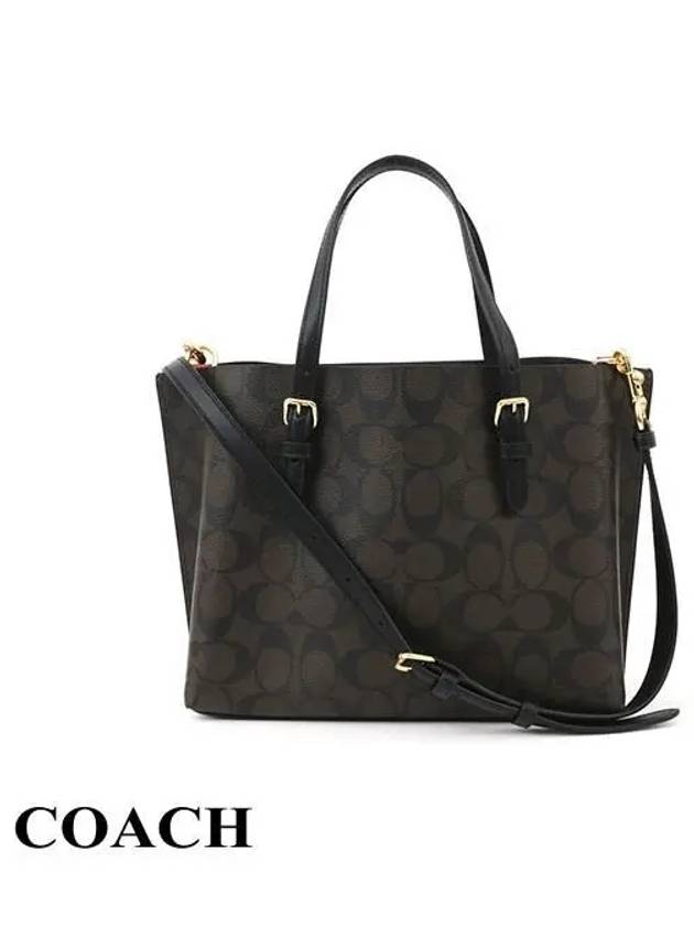 Mollie Canvas Cross Tote Bag Brown - COACH - BALAAN 4