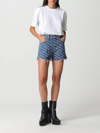 Alexander Wang denim shorts with logo - ALEXANDER WANG - BALAAN 2