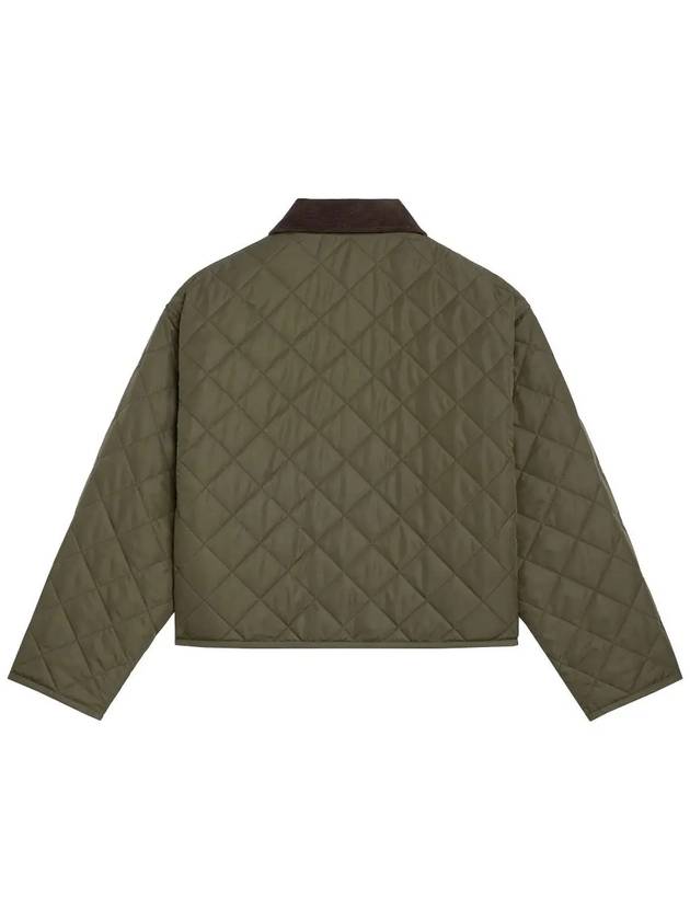 Lightweight Nylon Quilted Hunting Jacket Khaki - CELINE - BALAAN 4