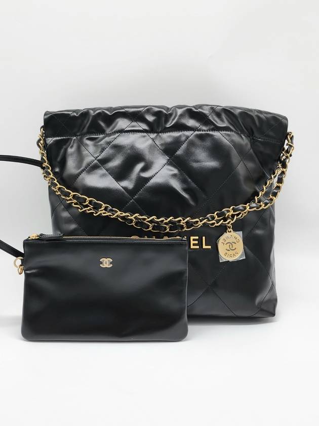 22 Shiny Calfskin Small Shoulder Bag Black - CHANEL - BALAAN 9