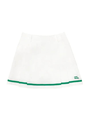 Women's Pleated Skirt White Green - MONBIRDIE GOLF - BALAAN 1