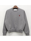 Heart Logo Organic Cotton Sweatshirt Grey - AMI - BALAAN 3