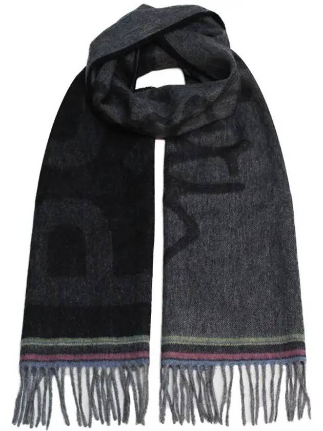 Tilt Logo Wool Muffler Black - PAUL SMITH - BALAAN 2