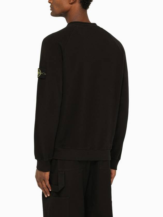 Stretch Cotton Fleece Mock Turtleneck Sweatshirt Black - STONE ISLAND - BALAAN 4