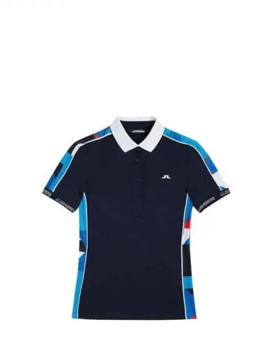 Golf women s short sleeved t shirt Damai polo navy domestic product GR5Y24050249487 - J.LINDEBERG - BALAAN 1