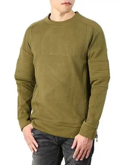 Side Zipper Biker Sweatshirt Khaki - BALMAIN - BALAAN 2