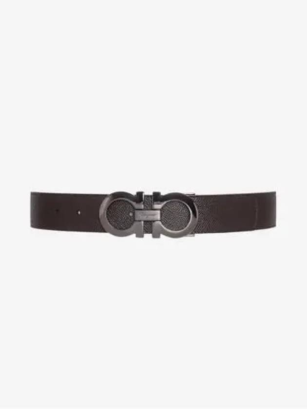 Gancini Reversible Adjustable Leather Belt Black - SALVATORE FERRAGAMO - BALAAN 2