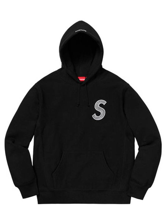 18FW S logo hood black S LOGO HOODED SWEATSHIRT - SUPREME - BALAAN 1