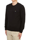 Logo Embroided Merino Wool Knit Top Black - VIVIENNE WESTWOOD - BALAAN 3