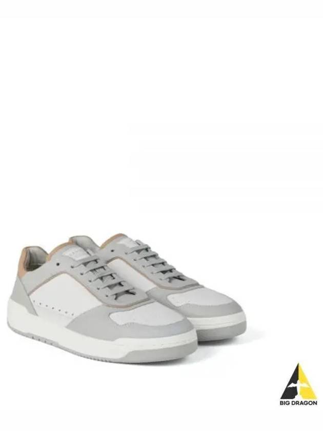 Logo Patch Leather Low Top Sneakers Grey - BRUNELLO CUCINELLI - BALAAN 2