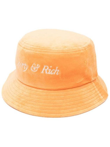 Embroidered Logo Cotton Bucket Hat Orange - SPORTY & RICH - BALAAN 1