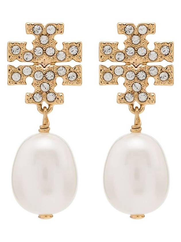 Kira Pave Pearl Drop Earrings Gold - TORY BURCH - BALAAN 2