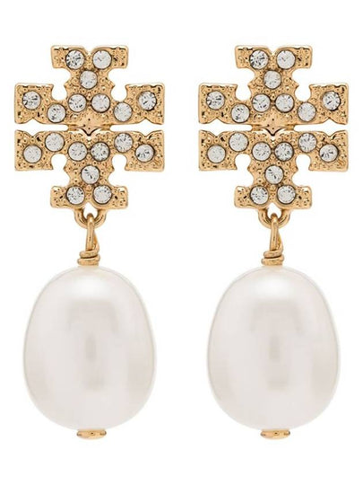 Kira Pave Pearl Drop Earrings Gold - TORY BURCH - BALAAN 2