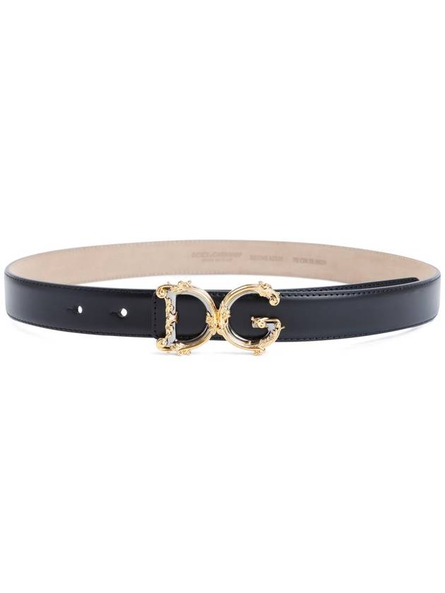 DG Logo Leather Belt Black - DOLCE&GABBANA - BALAAN 2