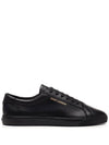 Andy Embossed Logo Leather Low Top Sneakers Black - SAINT LAURENT - BALAAN 1