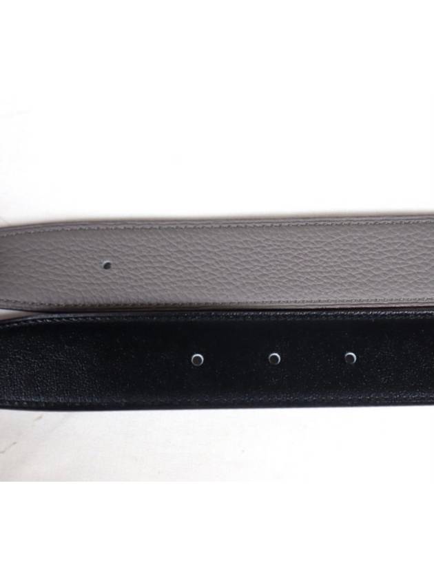 H Gold Buckle Reversible Leather Belt 32mm Black - HERMES - BALAAN.