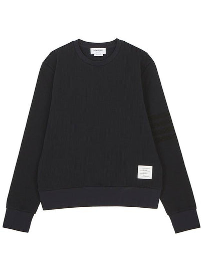 Seersucker Loopback 4 Bar Crew Neck Sweatshirt Navy - THOM BROWNE - BALAAN 2