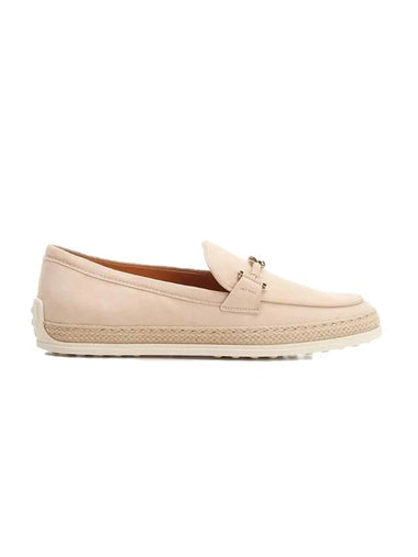 T-Ring Suede Loafers Beige - TOD'S - BALAAN 1