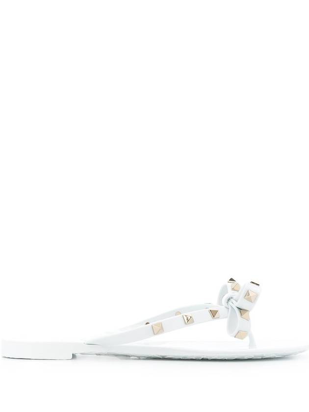 Rubber Rockstud Flip Flops White - VALENTINO - BALAAN 1