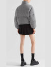 Boxy Crop Wool Cashmere Knit Puffer Padding Grey - PRADA - BALAAN 6