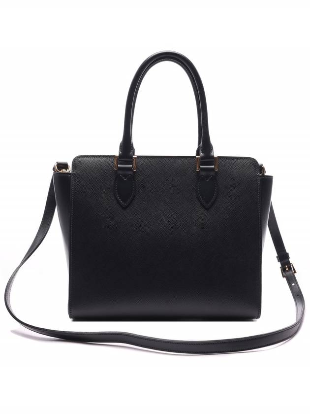 Triangle Logo Saffiano Tote Bag Black - PRADA - BALAAN 5