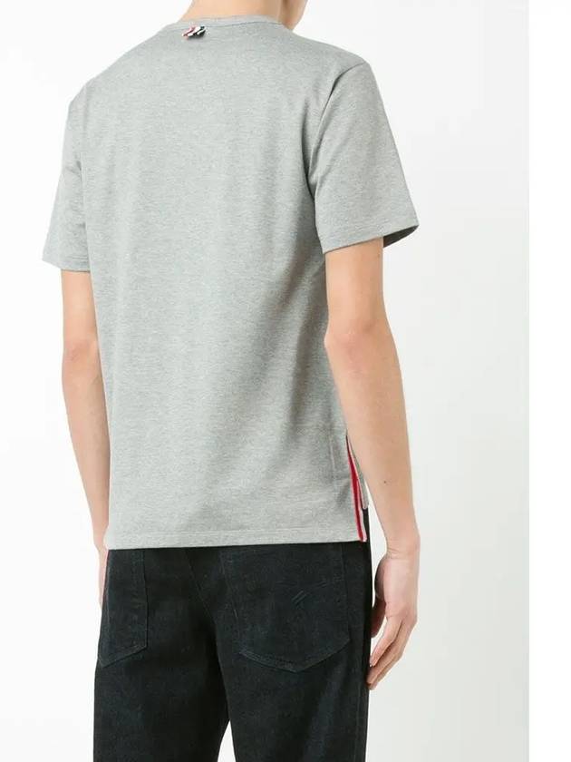 Men's Medium Weight Jersey Tipped Pocket Crewneck Short Sleeve T-Shirt Light Grey - THOM BROWNE - BALAAN 6