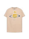 Women's Print Logo Short Sleeve T-Shirt Beige - VIVIENNE WESTWOOD - BALAAN 2