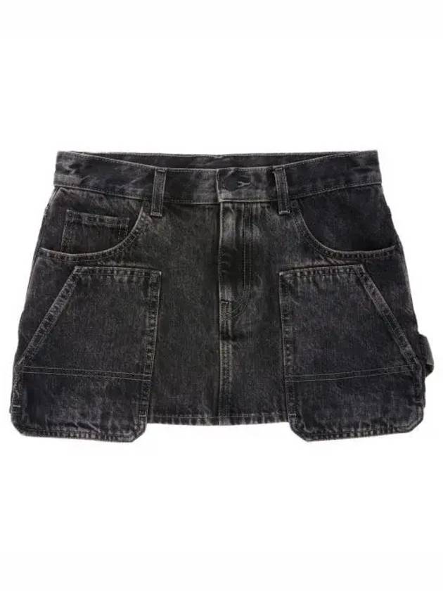 Carpenter Denim Mini Shorts Charcoal - HELMUT LANG - BALAAN 2