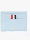 Pebble Calfskin 4-Bar Applique Note Card Wallet Blue - THOM BROWNE - BALAAN 2