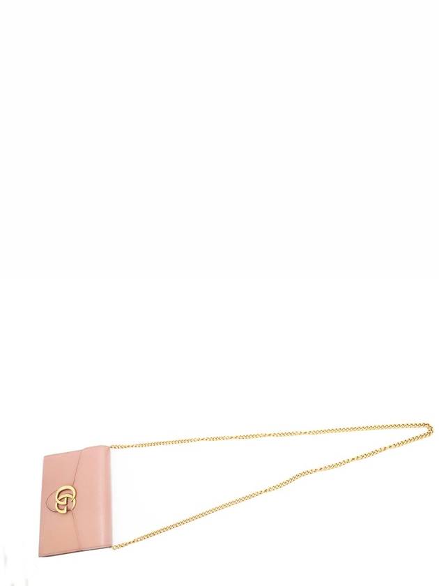 Women s Leather Cross Bag Pink Gucci 401232 Textured GG Marmont Mini Chain Wallet - GUCCI - BALAAN 7