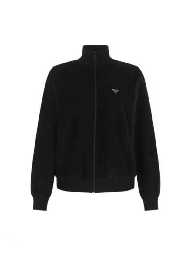 Triangle Logo High Neck Zip Up Jacket Black - PRADA - BALAAN 2