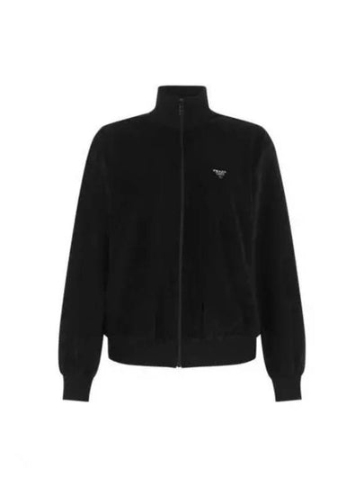 Triangle Logo High Neck Zip Up Jacket Black - PRADA - BALAAN 2