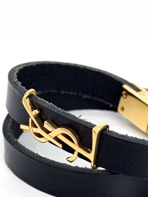 M Men s Opium Double Wrap Gold Leather Bracelet - SAINT LAURENT - BALAAN 7