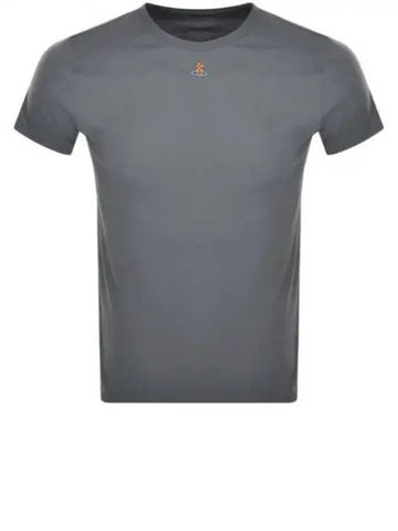 Embroided ORB Peru Short Sleeve T-Shirt Grey - VIVIENNE WESTWOOD - BALAAN 1