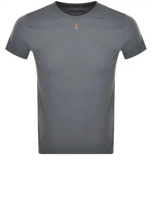 Embroided ORB Peru Short Sleeve T-Shirt Grey - VIVIENNE WESTWOOD - BALAAN 1