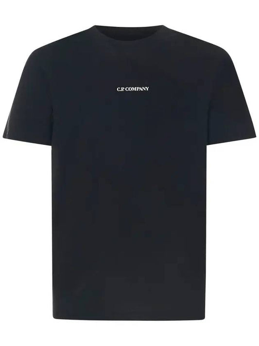 Mini Logo Printing Short Sleeve T-Shirt Black - CP COMPANY - BALAAN.