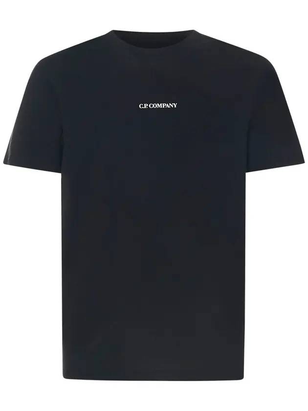 Mini Logo Printing Short Sleeve T-Shirt Black - CP COMPANY - BALAAN 1