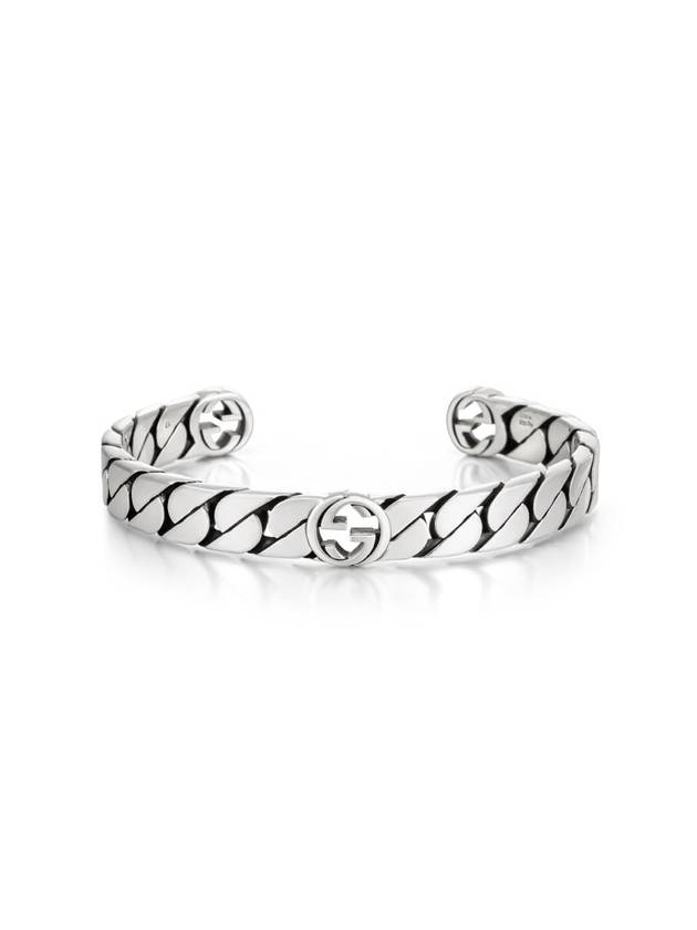 Wide Interlocking G Bracelet Silver - GUCCI - BALAAN 1