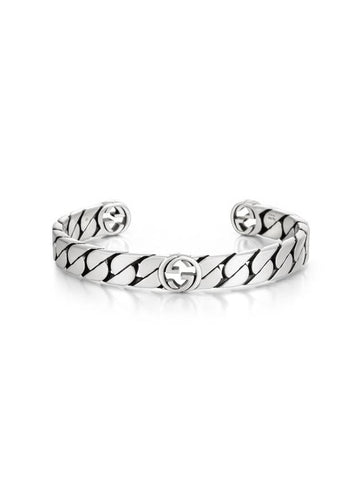 Wide Interlocking G Bracelet Silver - GUCCI - BALAAN 1