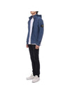 Compass Badge Cotton Zip-up Hoodie Dark Blue - STONE ISLAND - BALAAN 5