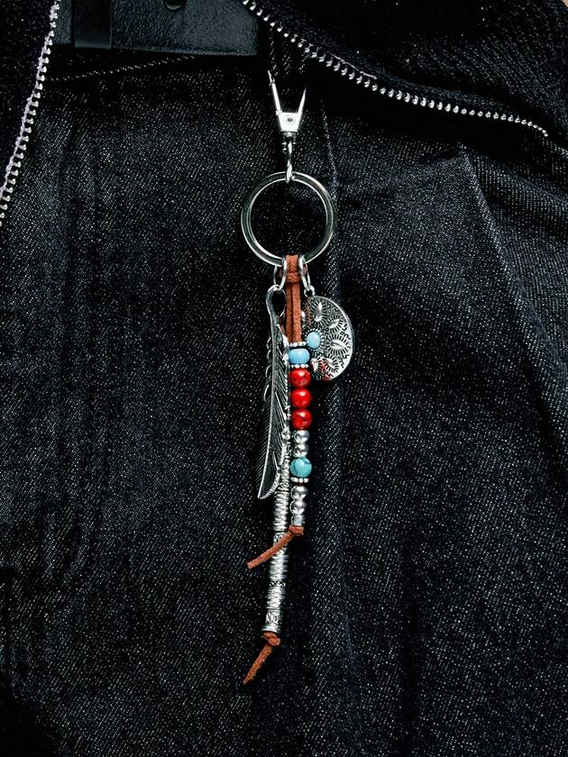 Navajo Feather Beads Keyring Brown - KND - BALAAN 4