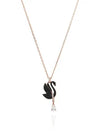 Iconic Swan Pendant Necklace Black Rose Gold - SWAROVSKI - BALAAN 5