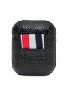 Pebble Calfskin AirPods Case Black - THOM BROWNE - BALAAN.