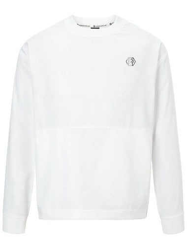 MEN Hexcurl Crew Neck Woven Sweatshirt White - PERSIANCAT - BALAAN 1