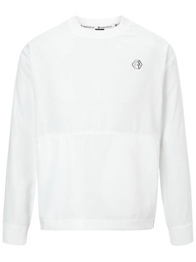 WOMEN Hexcurl Crew Neck Woven Sweatshirt White - PERSIANCAT - BALAAN 1