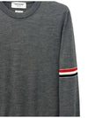 Merino Striped Crew Neck Knit Top Grey - THOM BROWNE - BALAAN 4