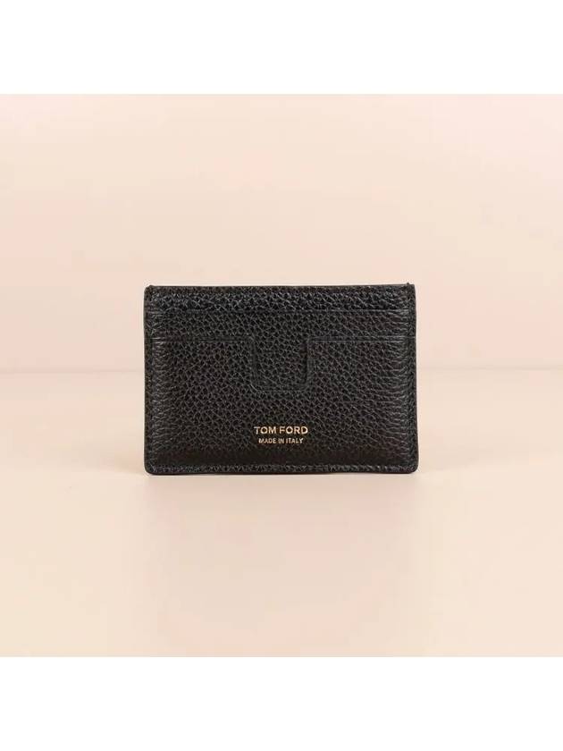 Classic Logo Grain Leather Card Wallet Black - TOM FORD - BALAAN 3