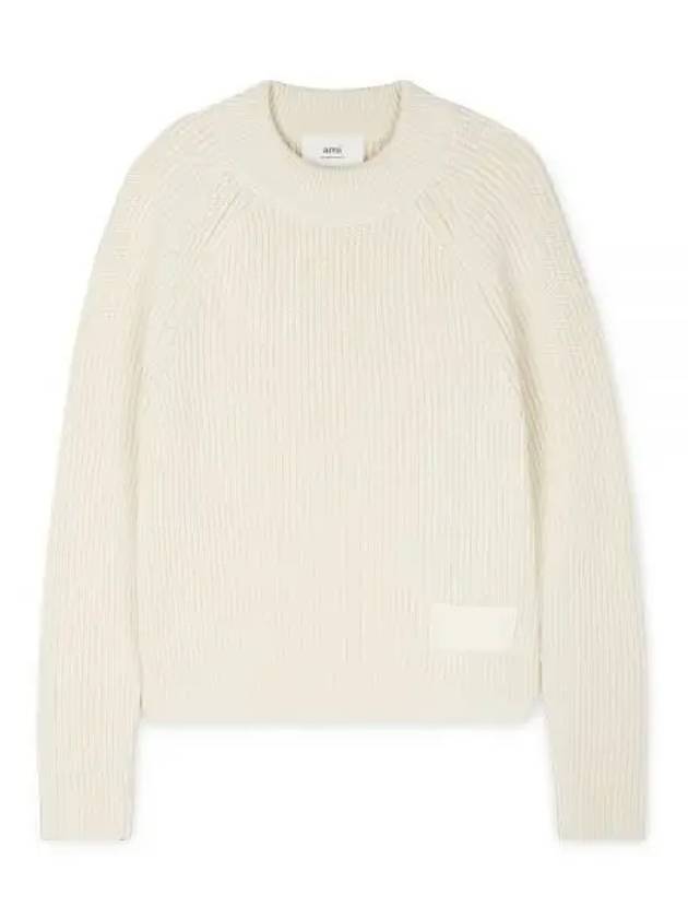 Logo Patch Label Knit Top Ivory - AMI - BALAAN 2