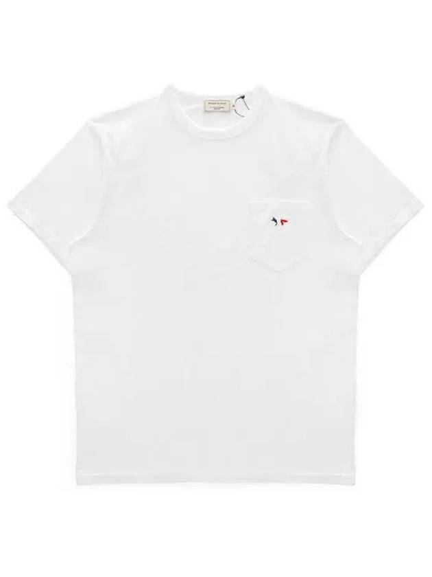 Tricolor Fox Patch Classic Pocket Short Sleeve T-Shirt White - MAISON KITSUNE - BALAAN 2